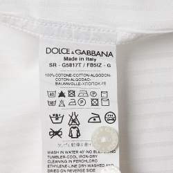 Pre Owned Dolce & Gabbana Gold White Striped Cotton Button Front Shirt S