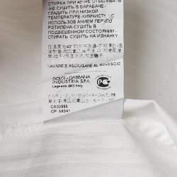 Pre Owned Dolce & Gabbana Gold White Striped Cotton Button Front Shirt S
