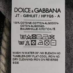 مملوكة مسبقًا Dolce & Gabbana Black Military Print Cotton Crew Neck T-Shirt S