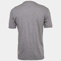 Pre Owned Dolce & Gabbana Grey Cotton Applique Detail T-Shirt M