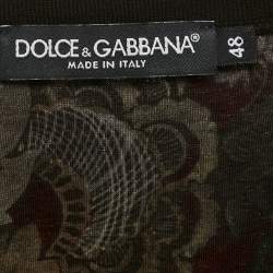 مملوكة مسبقًا Dolce & Gabbana Multicolor Royal Panther Print Cotton T-Shirt M