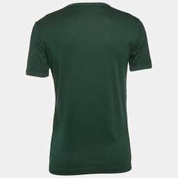 Pre Owned Dolce & Gabbana Green Cotton Applique Detail T-Shirt M