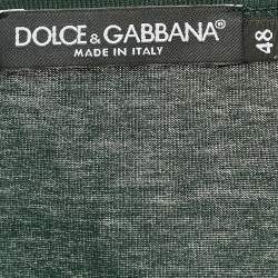 Pre Owned Dolce & Gabbana Green Cotton Applique Detail T-Shirt M