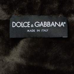 Pre Owned Dolce & Gabbana Brown Leather & Fur Lined Double Breasted Coat L