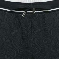 Pre Owned Dolce & Gabbana Black Jacquard Logo Embossed Pants XS