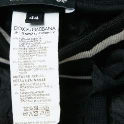 Pre Owned Dolce & Gabbana Black Jacquard Logo Embossed Pants XS