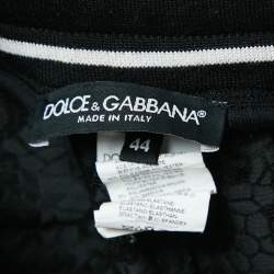 Pre Owned Dolce & Gabbana Black Jacquard Logo Embossed Pants XS