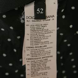 Pre Owned Dolce & Gabbana Black Textured Wool Double Breasted Jacket XL