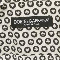 Pre Owned Dolce & Gabbana White Printed Cotton Long Sleeve Shirt M