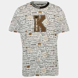 Dolce & Gabbana White King Graffiti Jersey T-Shirt XL