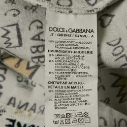 Dolce & Gabbana White King Graffiti Jersey T-Shirt XL