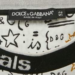 Dolce & Gabbana White King Graffiti Jersey T-Shirt XL