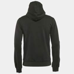 Dolce & Gabbana Black Cotton Knit Hooded Zip-Up Jacket M
