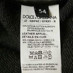 Pre Owned Dolce & Gabbana Charcoal Grey Cotton Knit Lace Trim Detail Hooded Jacket XXL