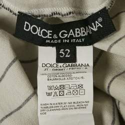 Dolce & Gabbana Black/White Royal King Print Cotton Jersey Baseball T-Shirt XL
