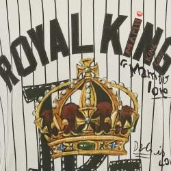 Dolce & Gabbana Black/White Royal King Print Cotton Jersey Baseball T-Shirt XL