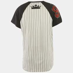 Dolce & Gabbana Black/White Royal King Print Cotton Jersey Baseball T-Shirt XL
