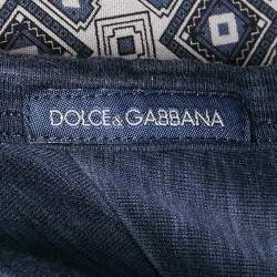 Pre Owned Dolce & Gabbana Underwear Blue Melange Jersey T-Shirt XL