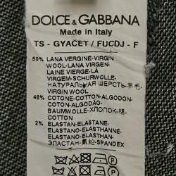 Pre Owned Dolce & Gabbana Grey Wool Blend Drawstring Trousers XL