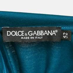 Dolce & Gabbana Blue Cotton Slim Fit High Neck Pullover XXL