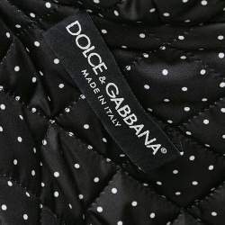 Dolce & Gabbana Black Crown Print Synthetic Zip-Up Jacket L