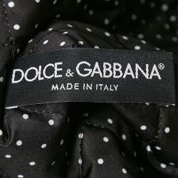 Dolce & Gabbana Black Crown Print Synthetic Zip-Up Jacket L