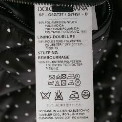 Dolce & Gabbana Black Crown Print Synthetic Zip-Up Jacket L