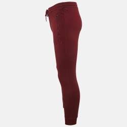 Pre Owned Dolce & Gabbana Burgundy Cotton Knit Joggers S