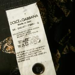 Pre Owned Dolce & Gabbana Gold Black Animal Print Cotton Button Front Shirt XL