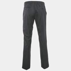 Pre Owned Dolce & Gabbana Black Pinstripe Crepe Formal Trousers XL