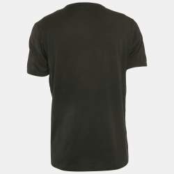 Pre Owned Dolce & Gabbana Black Crown Embroidery Cotton Henley T-Shirt XL