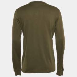 Pre Owned Dolce & Gabbana Green Embroidered Jersey Long Sleeve T-Shirt L