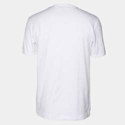 Pre Owned Dolce & Gabbana White Cotton Cross-Stitch Chef Patch T-Shirt S