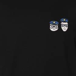 Pre Owned Dolce & Gabbana Black Cotton Cross-Stitch Patch T-Shirt S