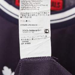 Pre Owned Dolce & Gabbana Purple Logo Print Cotton Crew Neck T-Shirt L