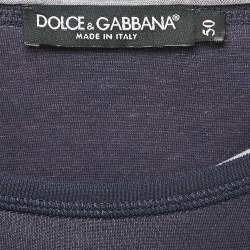 Dolce & Gabbana Blue Printed  Jersey Crewneck T-Shirt L