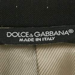 Dolce & Gabbana Black Patterned Wool 3 Piece Suit Set M