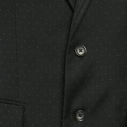 Dolce & Gabbana Black Patterned Wool 3 Piece Suit Set M