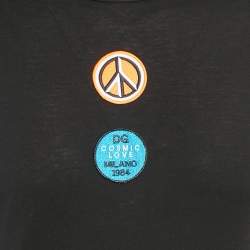 Pre Owned Dolce & Gabbana Black Applique Jersey T-Shirt S