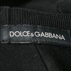 مملوكة مسبقًا Dolce & Gabbana Black Cotton Applique Detail Crew Neck T-Shirt XL