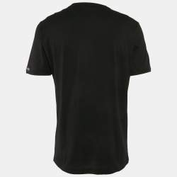 مملوكة مسبقًا Dolce & Gabbana Black Cotton Applique Detail Crew Neck T-Shirt XL