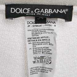 مملوكة مسبقًا شورت برمودا دولتشي أند غابانا قطن إنتارسيا بشعار أبيض مقاس ضخم جدًا - إكس إكس لارج