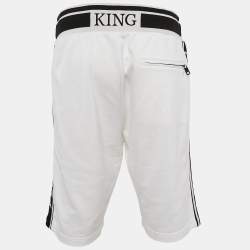 مملوكة مسبقًا شورت برمودا دولتشي أند غابانا قطن إنتارسيا بشعار أبيض مقاس ضخم جدًا - إكس إكس لارج