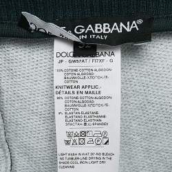 Dolce & Gabbana Blue Geometric Print Jersey Bermuda Shorts XL