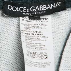 Dolce & Gabbana Blue Geometric Print Jersey Bermuda Shorts XL