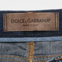 Pre Owned Dolce & Gabbana Blue Distressed Denim Jeans L Waist 35"