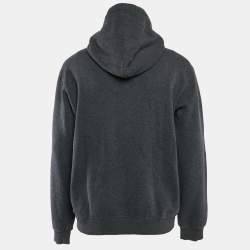 Pre Owned Dolce & Gabbana Grey Crown Embroidered Cotton Hoodie XXL