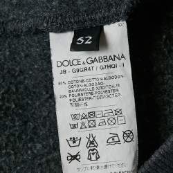 Pre Owned Dolce & Gabbana Grey Crown Embroidered Cotton Hoodie XXL