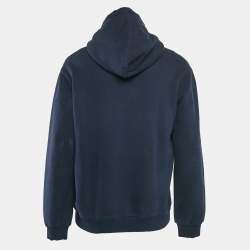 Dolce & Gabbana Navy Blue Crown Embroidered Cotton Knit Hoodie XXL