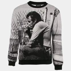 Dolce & Gabbana Grey James Dean Print Cotton Applique Detail Sweatshirt M
